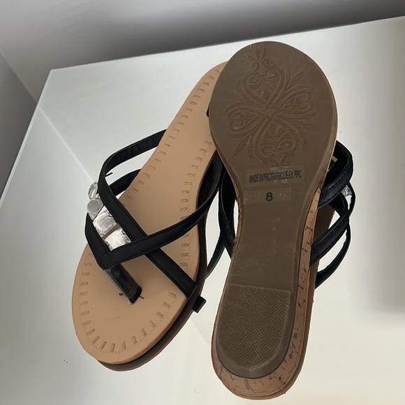 La vie en rose aqua sandals black size 8 - Picture 4 of 4